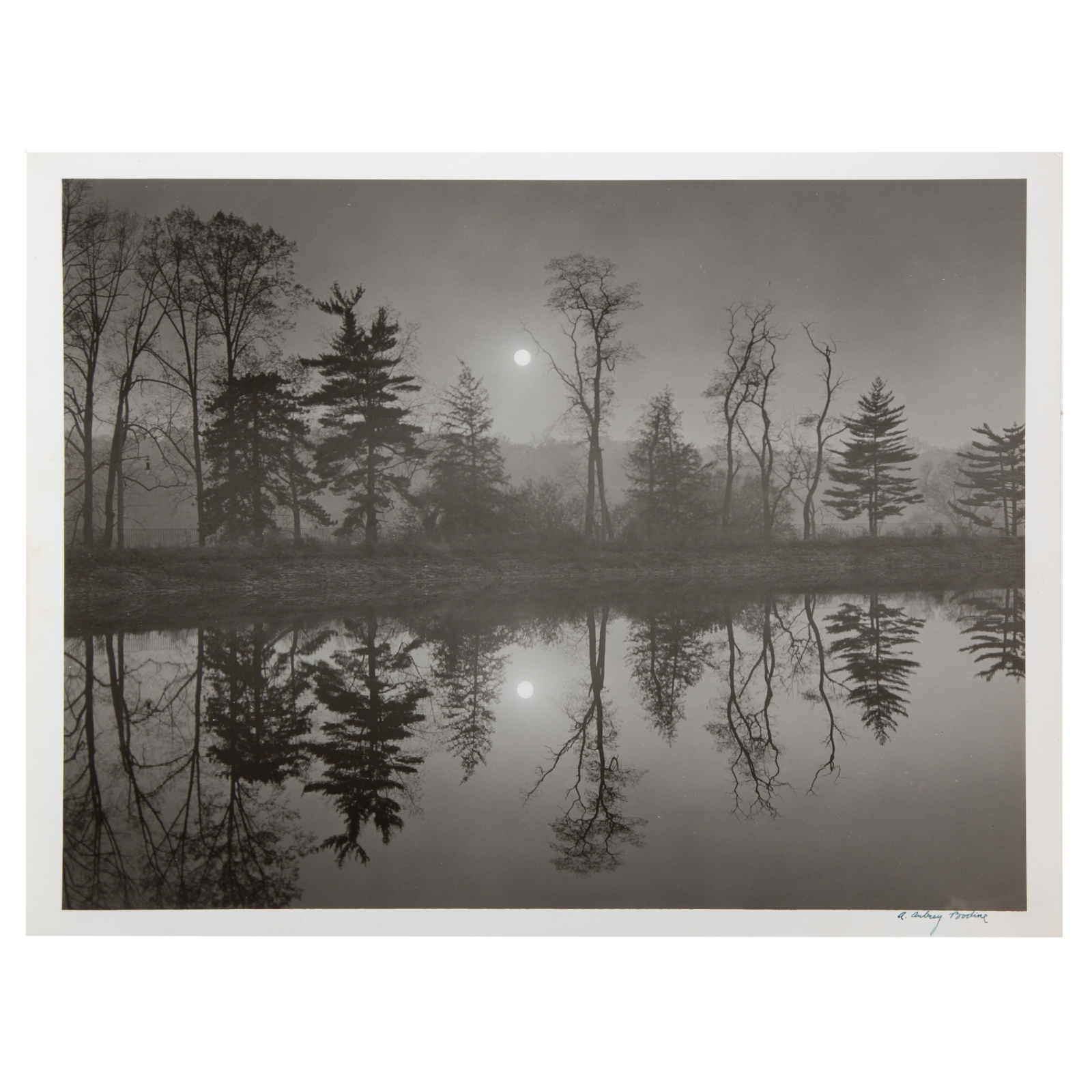 Appraisal: A AUBREY BODINE SUNRISE IN THE PARK American - Gelatin