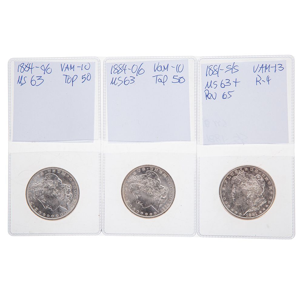 Appraisal: Three MS Morgan Dollar VAMs - -O O MS- VAM-