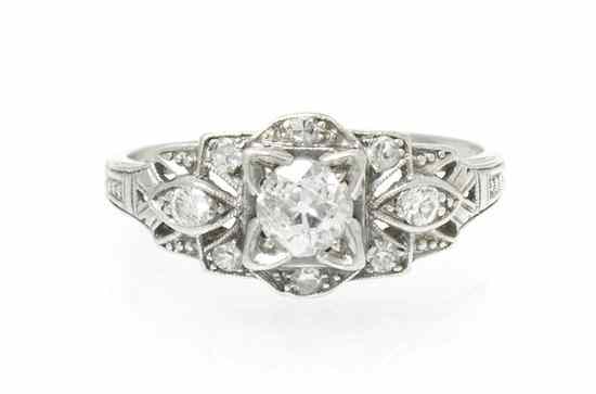 Appraisal: A Group of Vintage Diamond Rings consisting of a platinum