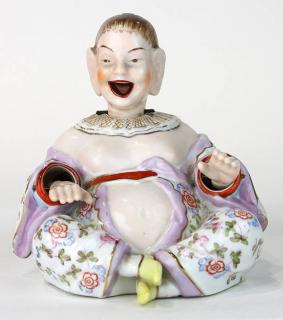 Appraisal: German porcelain nodder German porcelain nodder executed in the Meissen