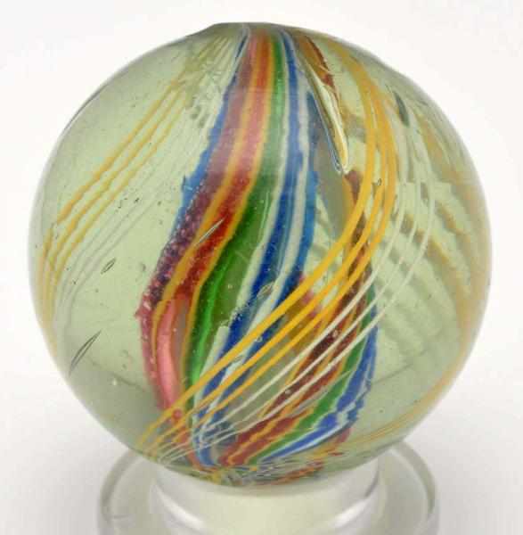 Appraisal: Divided Core Swirl Marble Description All three strands alternate red