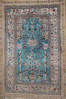 Appraisal: th C Persian Silk Rug th C Persian Silk Rug