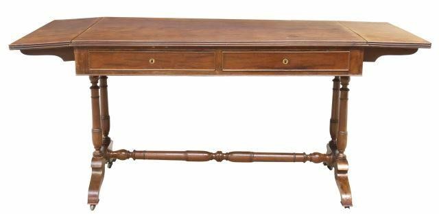 Appraisal: Regency style writing desk th c with drop leaves two