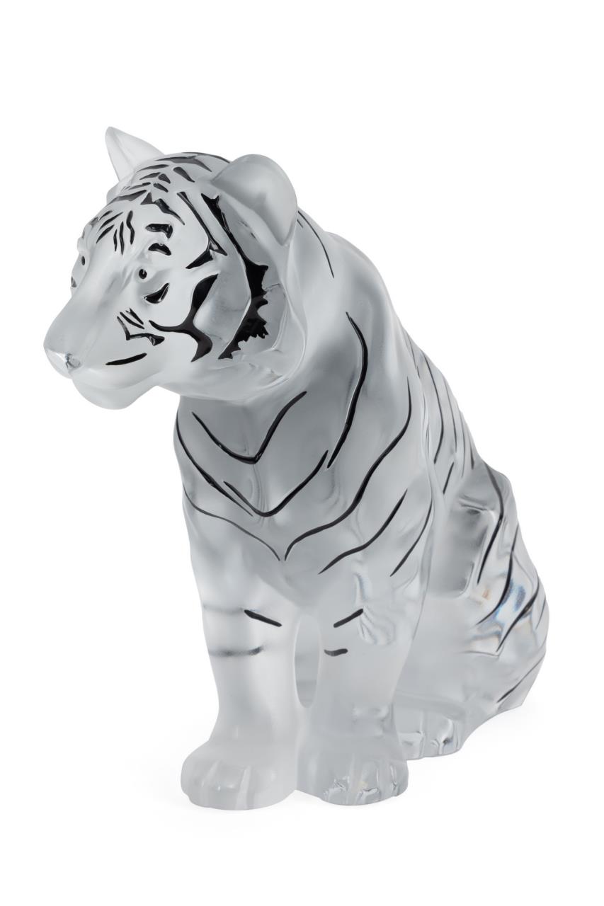 Appraisal: LIM ED LALIQUE 'SITTING TIGER GRAND' SCULPTURE Limited edition Lalique