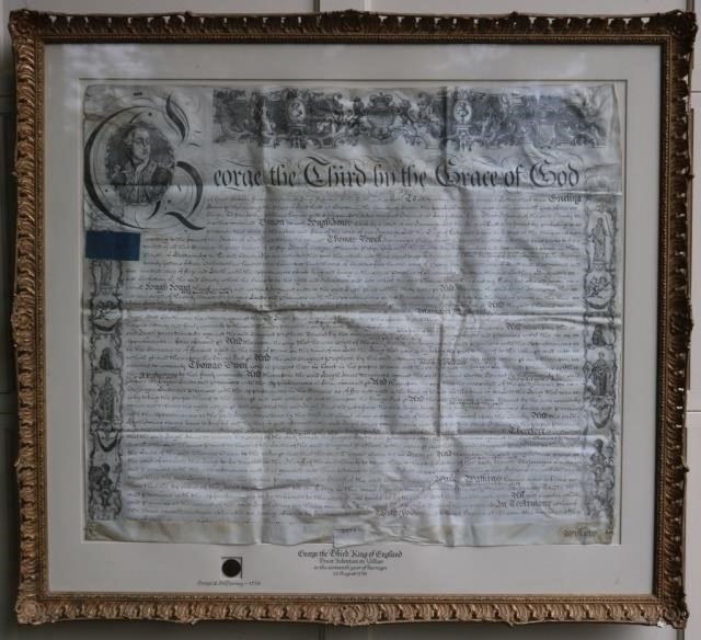 Appraisal: GEORGE III KING OF ENGLAND TRUST INDENTURE ONVELLUM DATED AUGUST