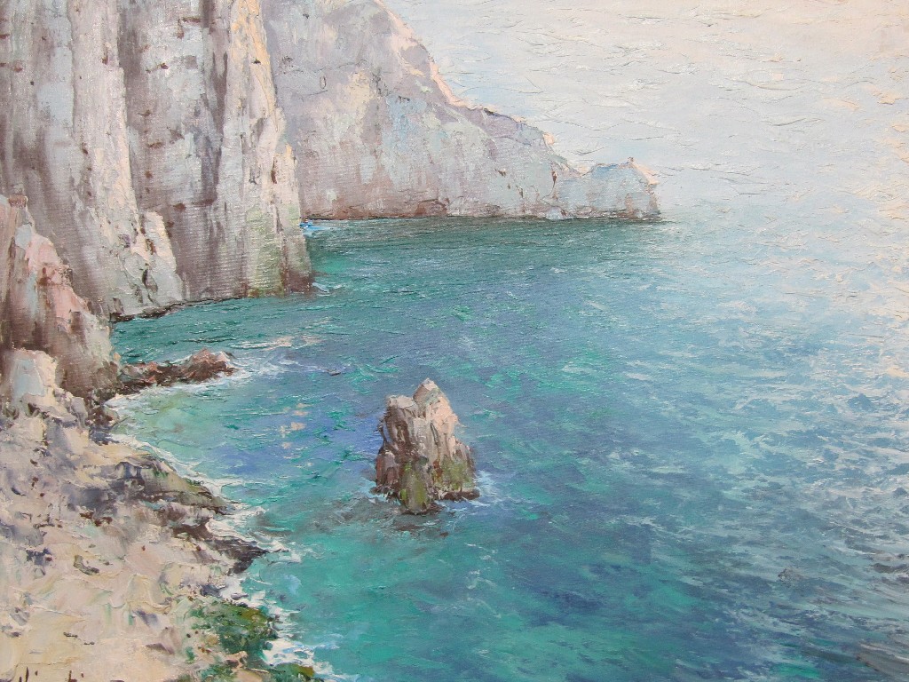 Appraisal: GINO VISENTINI Oil on canvas 'Coast of Capri' signed recto