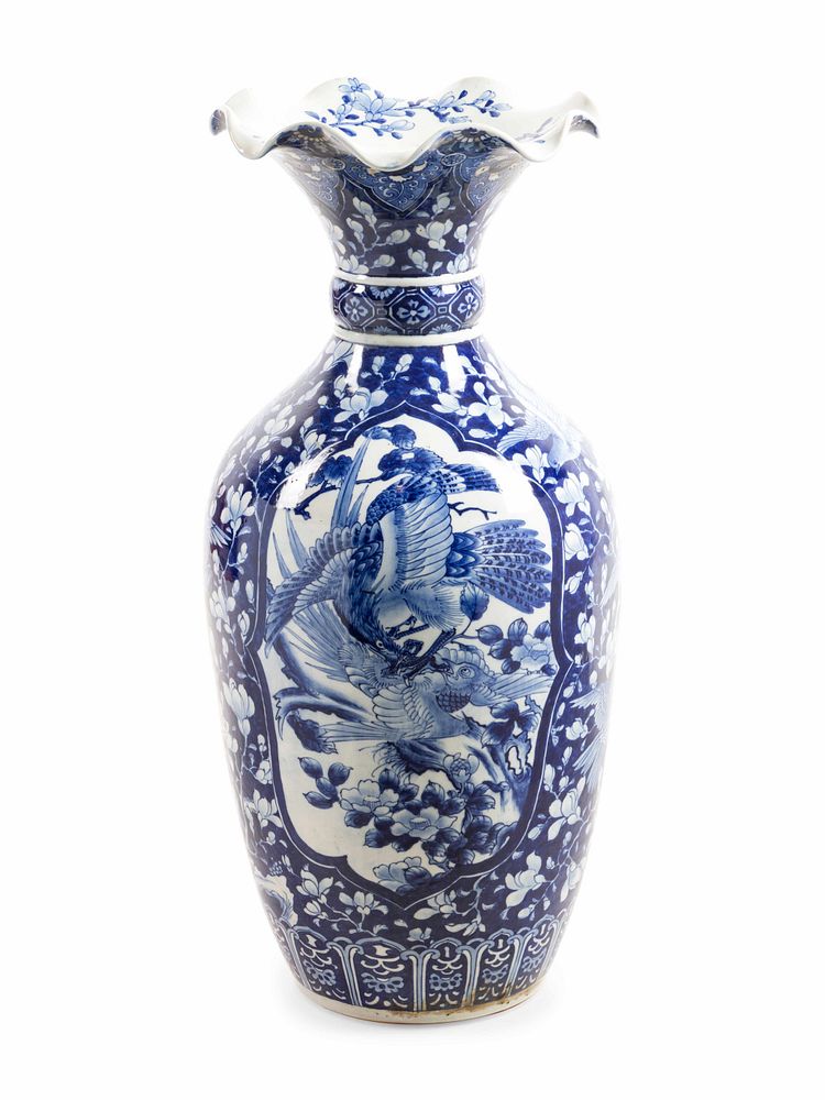 Appraisal: A Japanese Blue and White Porcelain Vase A Japanese Blue