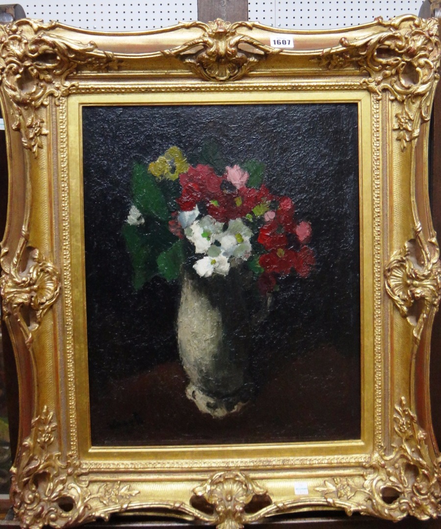 Appraisal: Johan 'Joop' Kropff - Floral still life oil on board