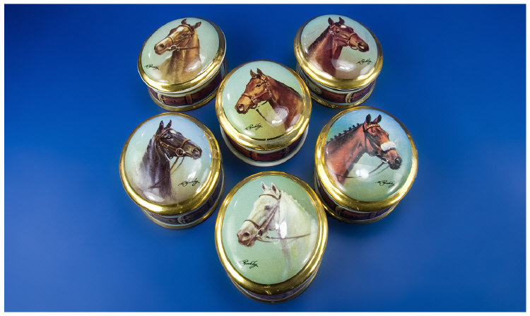 Appraisal: Collection of Danbury Mint Famous Racehorse Trinket Boxes Red Rum