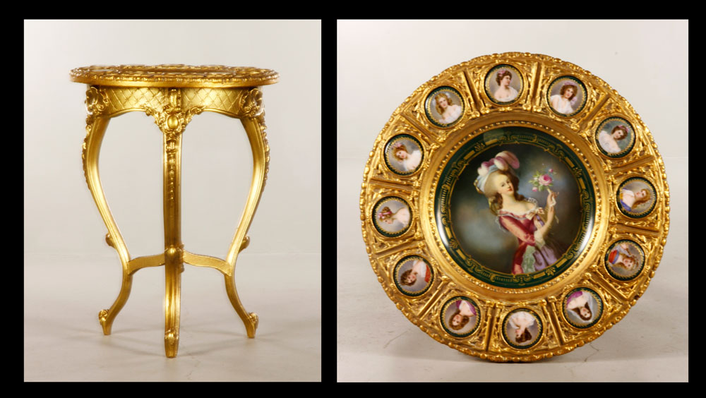 Appraisal: - th C Royal Vienna Porcelain Table th century Royal