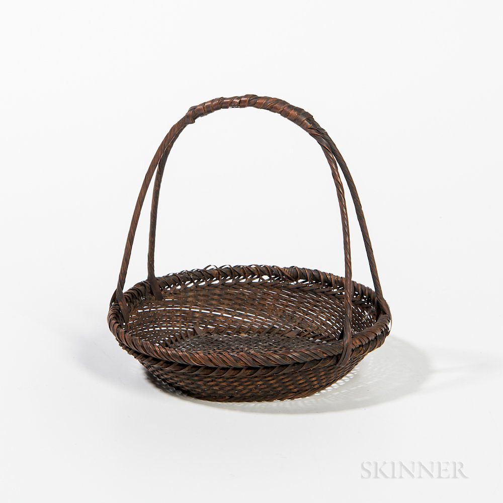 Appraisal: Small Woven Basket by Hayakawa Shokosai I - Small Woven