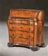 Appraisal: Italian Rococo Satinwood Inlaid Burl Walnut and Walnut Slant-Front Bureau