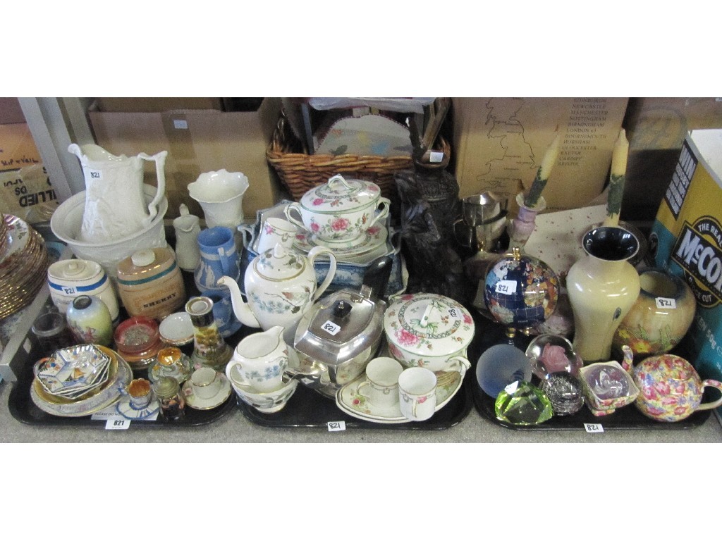 Appraisal: Lot comprising three trays of assorted ceramics glass etc to