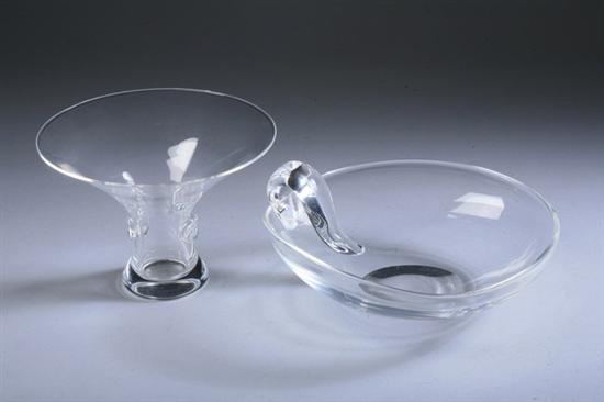 Appraisal: TWO PIECES STEUBEN GLASS Bouquet vase in high serving dish