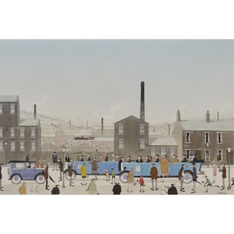 Appraisal: Geoffrey W Birks - MILL TRIP TO BLACKPOOL British Watercolour