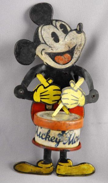 Appraisal: Walt Disney Tin Mickey Mouse Drummer Toy Description German All