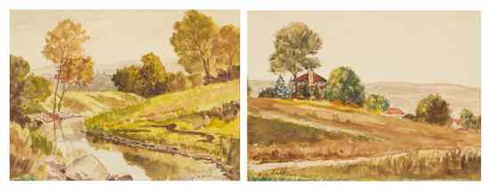 Appraisal: E G Dann Hansen American th century Fall Landscapes a