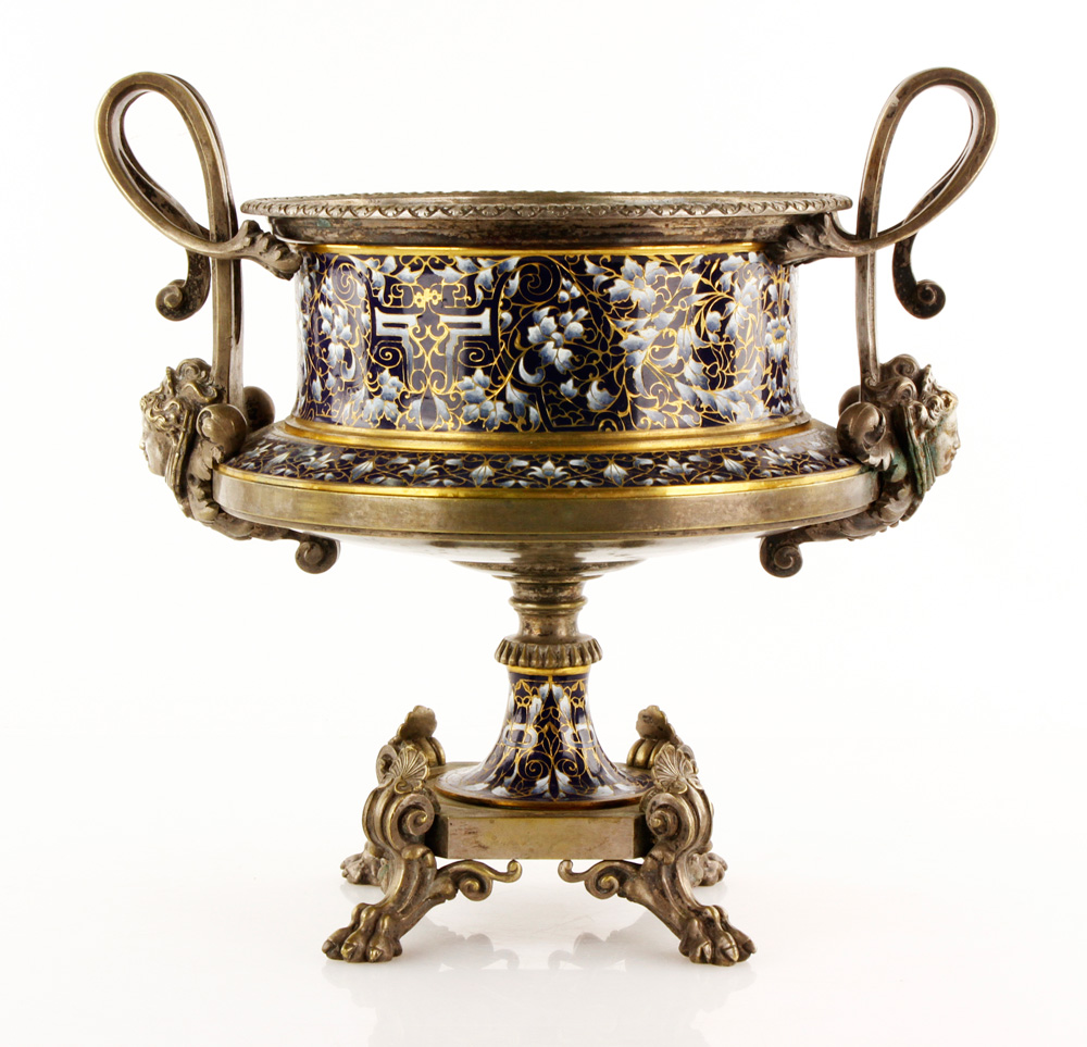 Appraisal: - th C French Bronze Mounted Centerpiece th century French