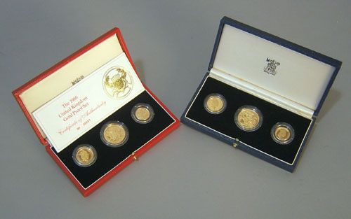 Appraisal: Two Royal Mint United Kingdom gold proof sets each with