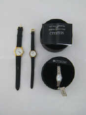 Appraisal: Three quartz wristwatches including a Citizen lady's stainless steel wristwatch