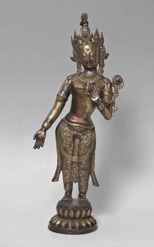 Appraisal: THAI BRONZE RELIGIOUS IDOL SCULPTURE '' h age unknown