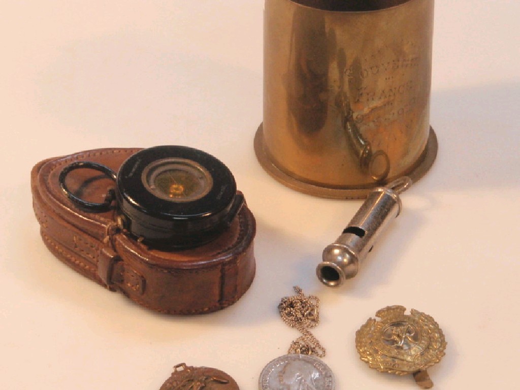 Appraisal: A WWI pocket compass in a black metal case named