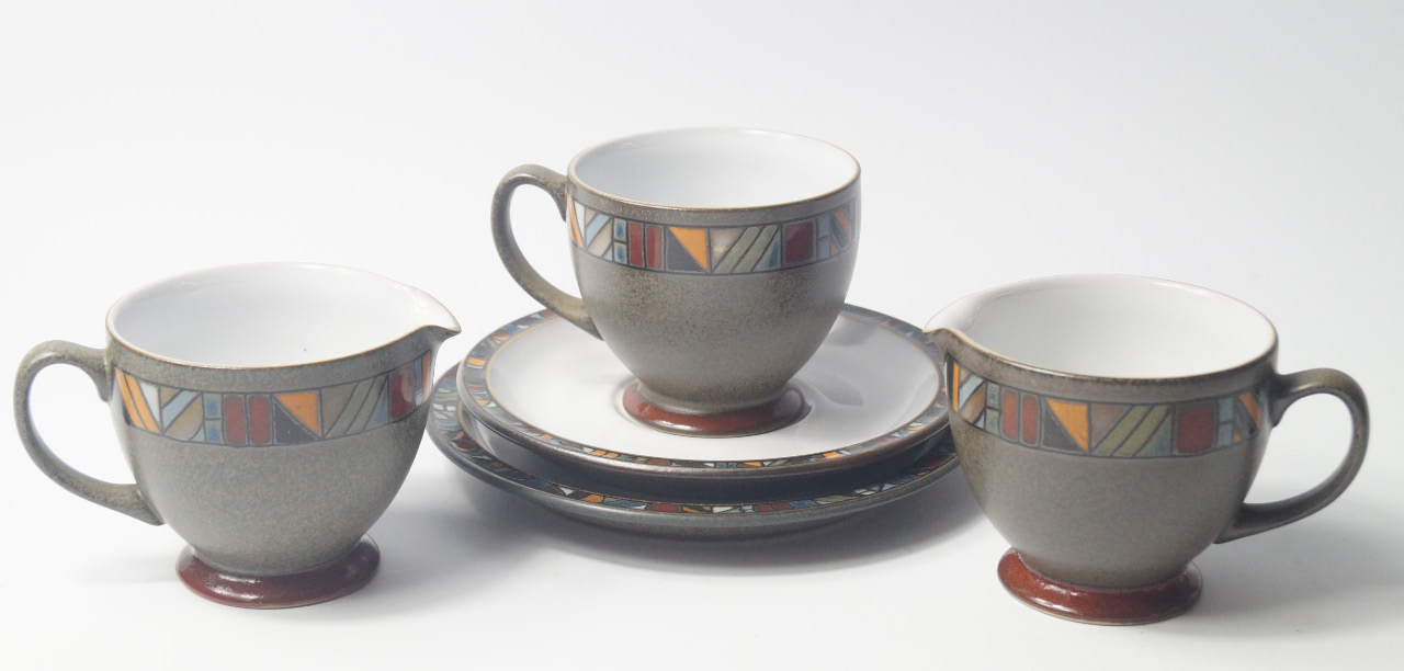 Appraisal: A Denby Pottery part tea service decorated in the Aztec