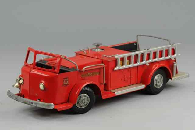 Appraisal: MODEL ''ROSSMOYNE'' FIRE TRUCK Pressed steel painted in red overall