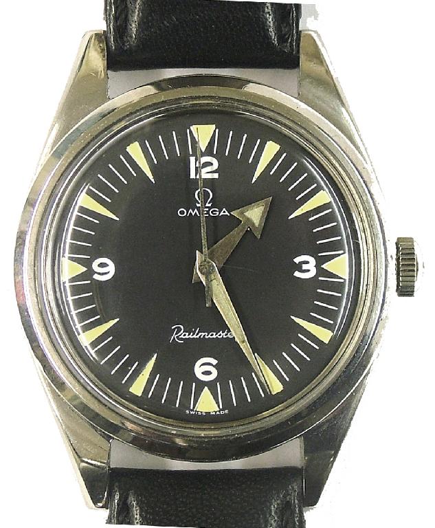 Appraisal: Omega Railmaster 's stainless steel gentleman's wristwatch the black dial