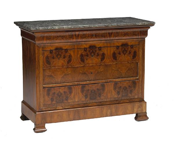 Appraisal: A Louis Philippe walnut commode second quarter th century The