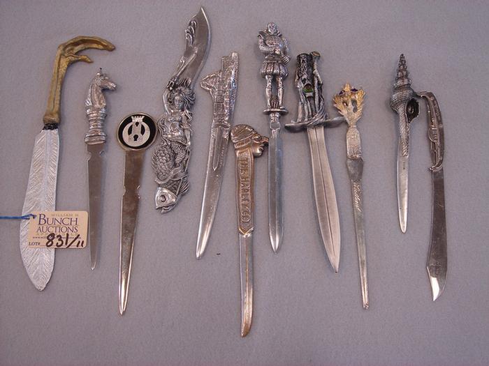 Appraisal: Lot of Medieval and historic themed letter openers Including Wizard