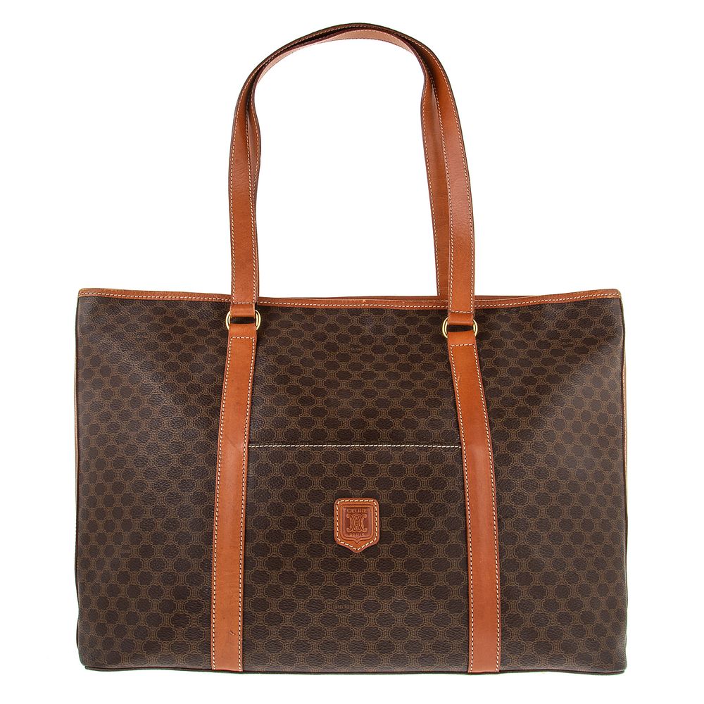 Appraisal: A Celine Large Vintage Triomphe Tote A brown coated canvas