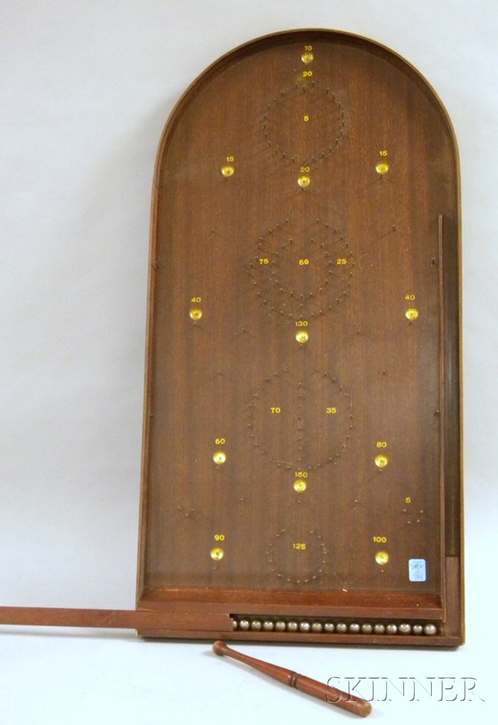 Appraisal: Edwardian Mahogany Bagatelle Board