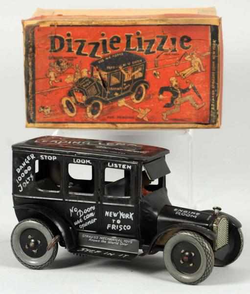 Appraisal: Tin Litho Strauss Dizzie Lizzie Auto Wind-Up Toy American Working