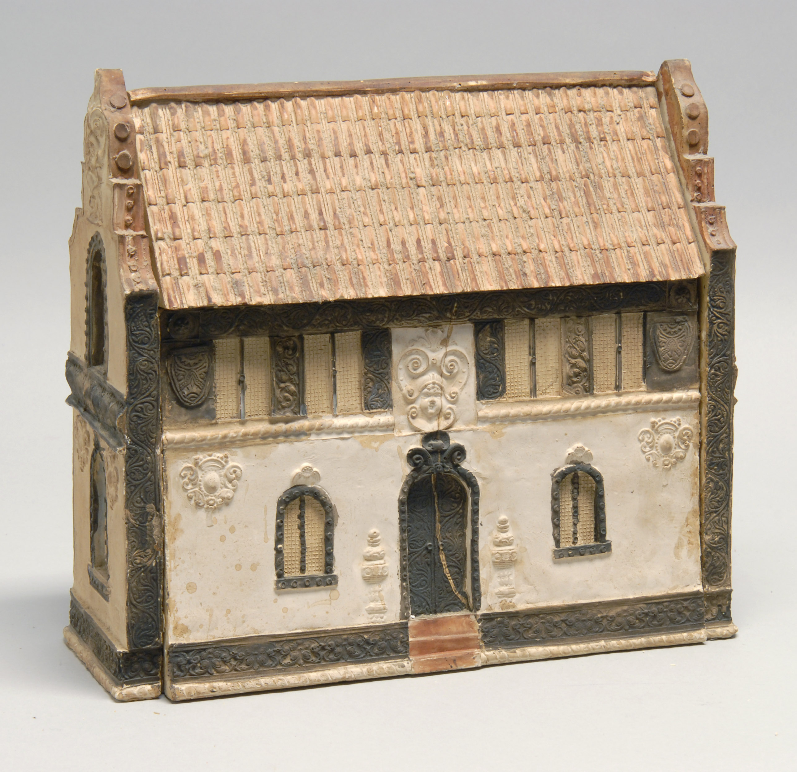 Appraisal: PLASTER MODEL OF A BUILDING WITH GERMAN INSCRIPTION Late th