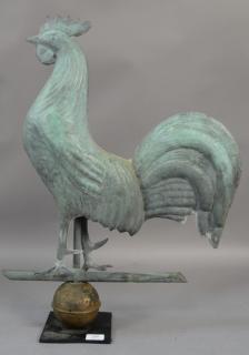 Appraisal: Rooster full bodied weathervane late th century ht in Rooster