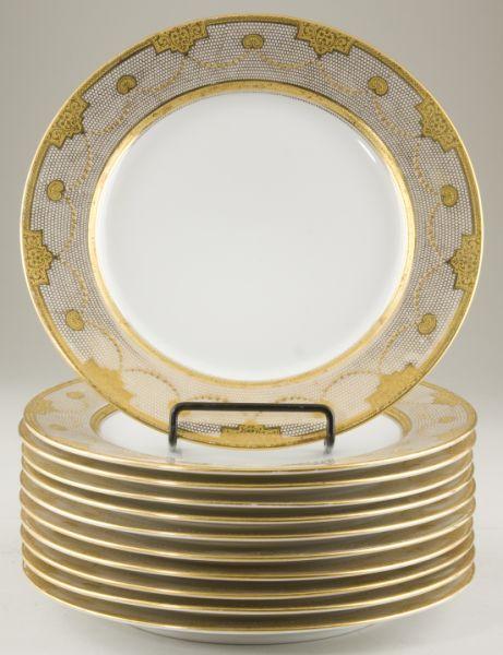 Appraisal: Set of Gilt Limoges Dinner Plates the gold rims consist