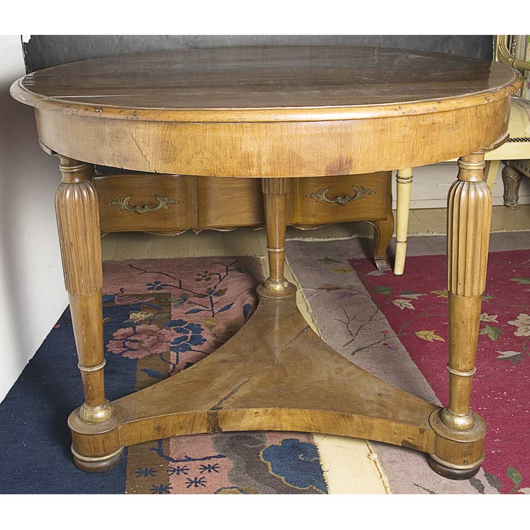 Appraisal: William IV Style Mahogany Center Table Height inches diameter inches