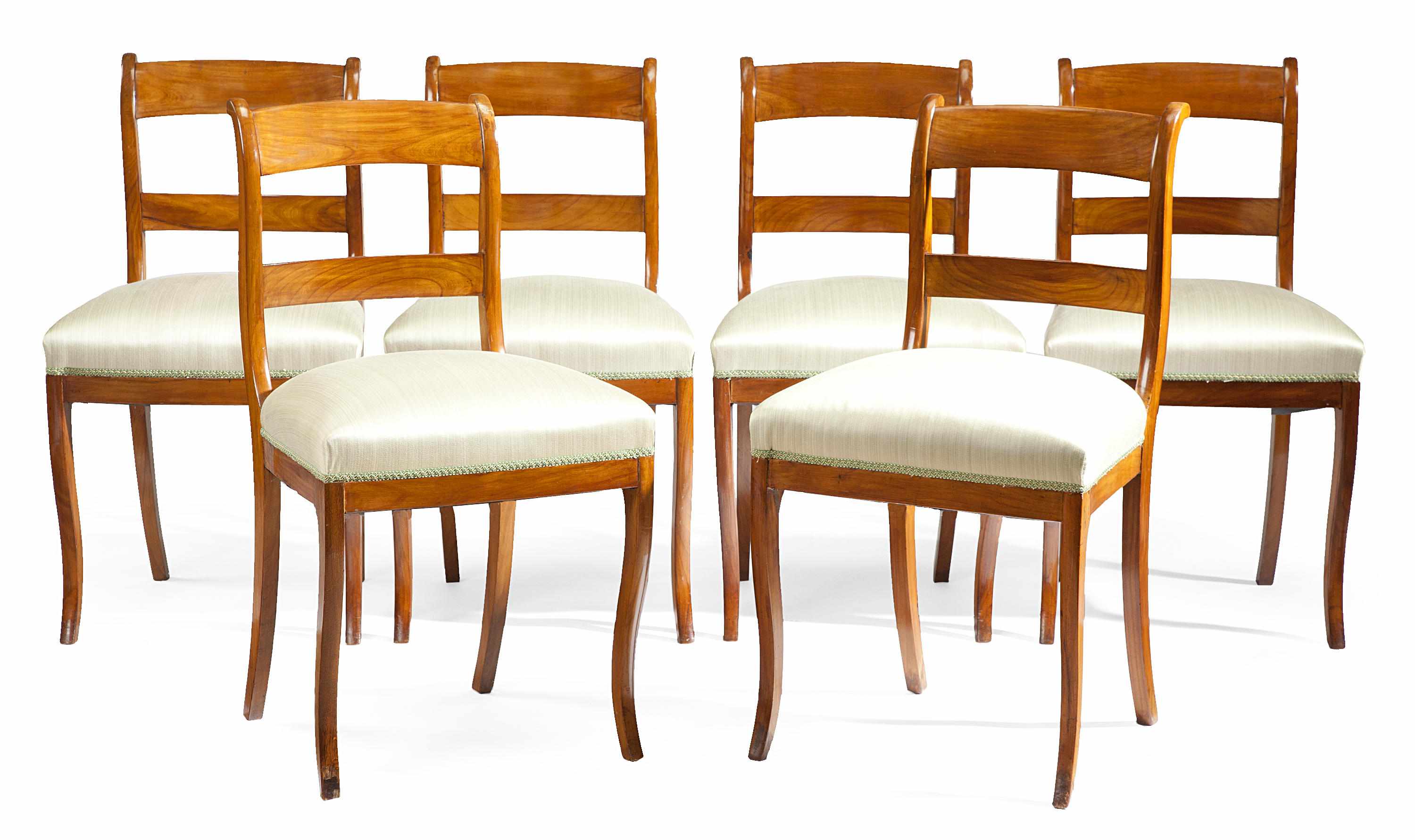 Appraisal: A set of six Louis Philippe walnut dining chairs second