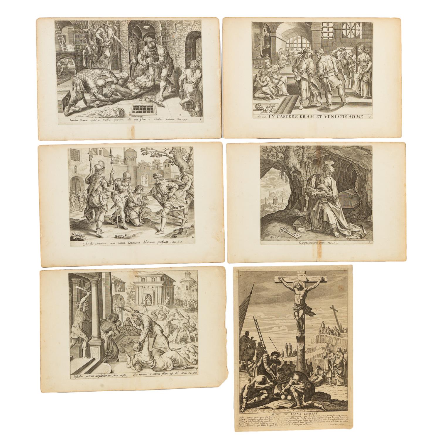 Appraisal: OLD MASTER RELIGIOUS UNFRAMED ENGRAVINGS PC Various artists selection of