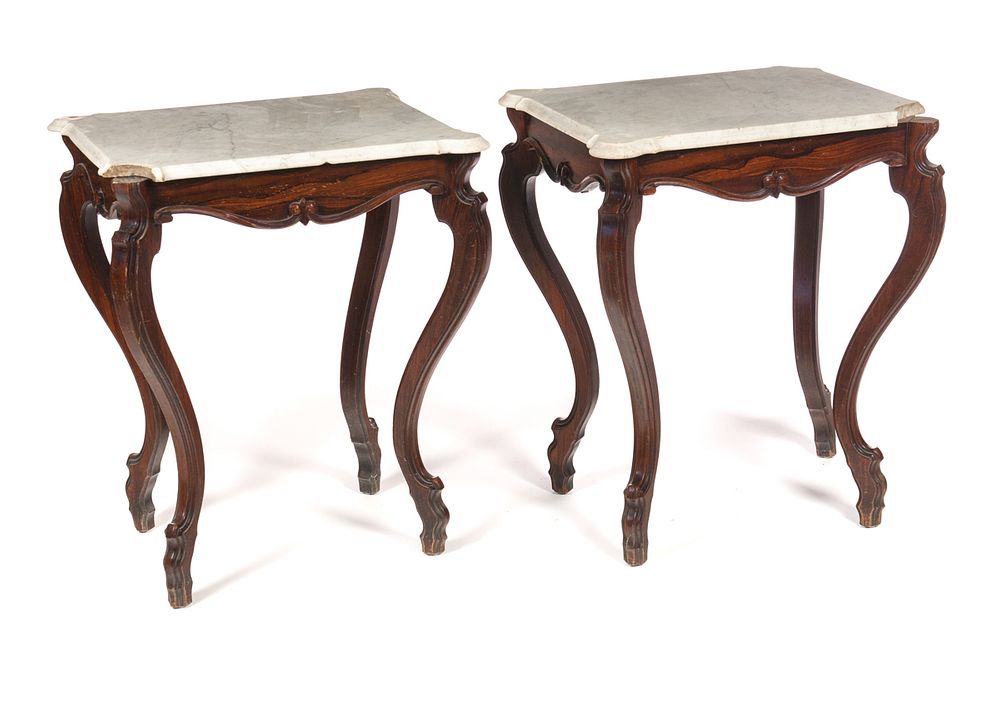 Appraisal: Pair Of Victorian Rosewood Tables Pair Of Victorian Rosewood Tables