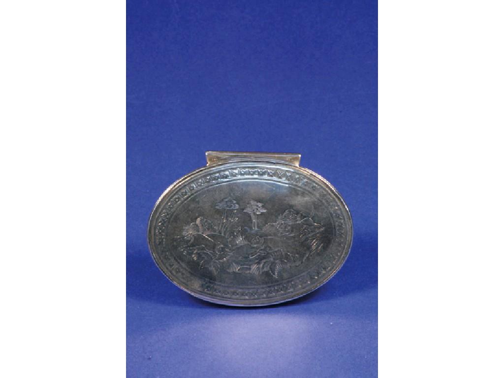 Appraisal: A GEORGE I SNUFF BOX of oval form the cover