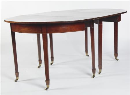 Appraisal: A late th century mahogany D-end dining table comprising of