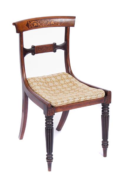 Appraisal: A set of four Regency dining chairs height in width