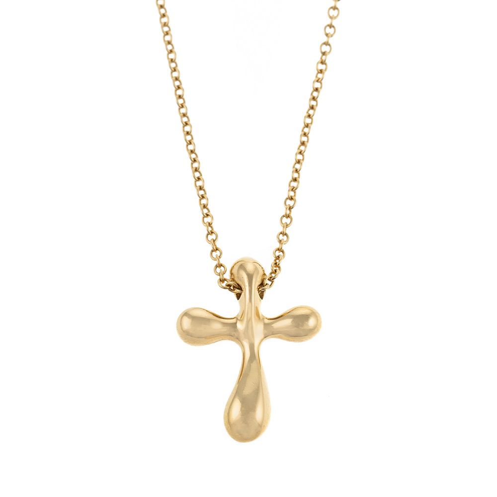 Appraisal: A Tiffany Co Elsa Peretti Cross Necklace in K K