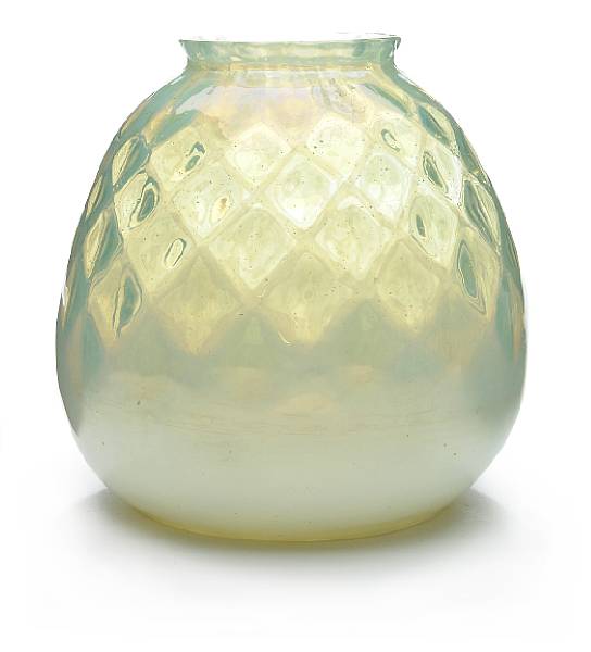 Appraisal: A Tiffany Favrile quilted pastel glass shade circa inscribed L