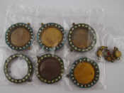 Appraisal: Six gilt metal micromosaic photo frames approx cm diameter and