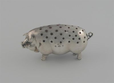 Appraisal: A standing pig with a perforated back by Levi Salaman