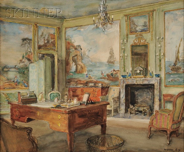 Appraisal: Walter Gay American - View of a French Interior Signed