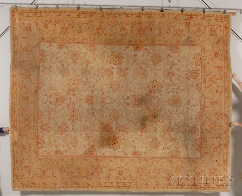 Appraisal: Ushak Carpet West Anatolia late th century stains moth damage